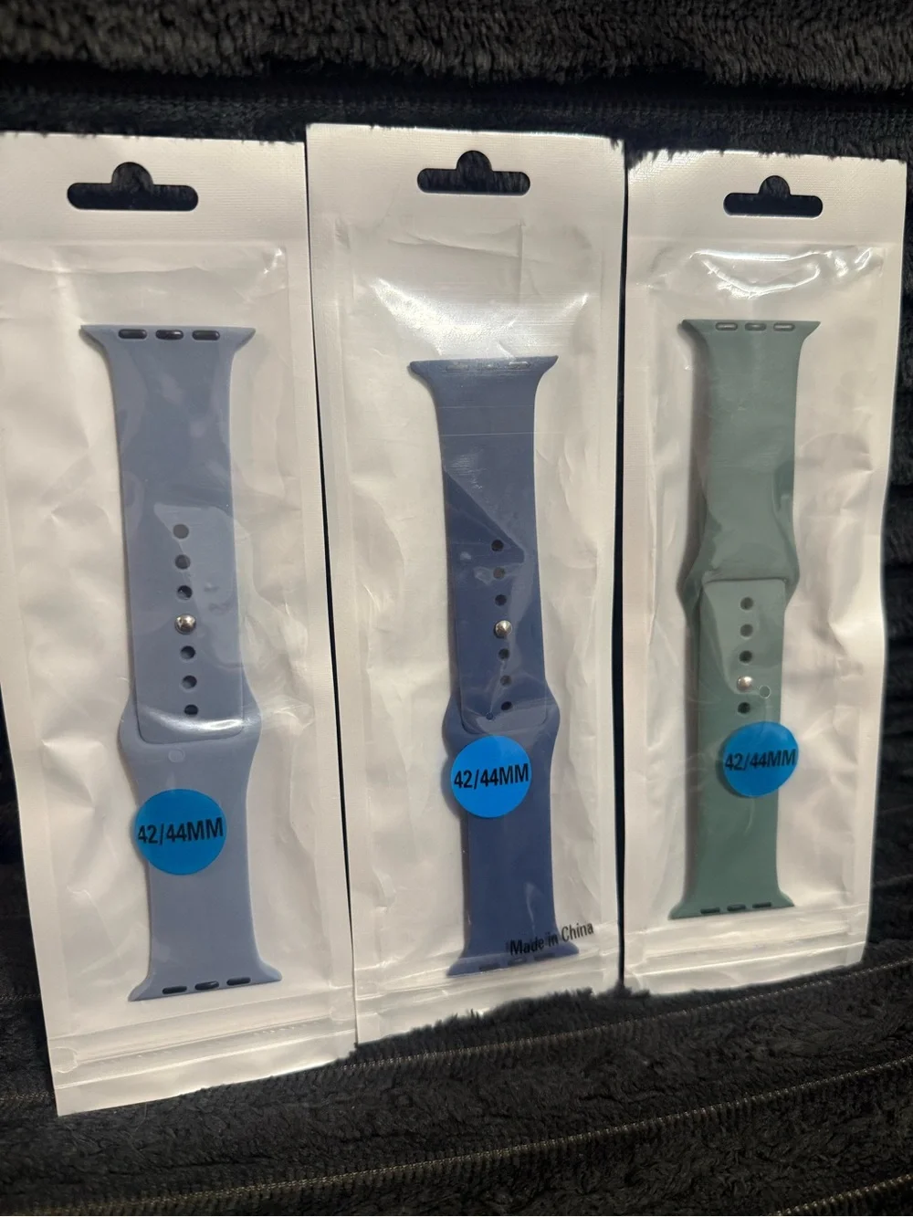 Silicone Watch Bands Trio - Blue, Navy, Sage (42/44mm)